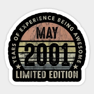 Born In May 2001 Vintage Sunset 19th Birthday All Original Sticker